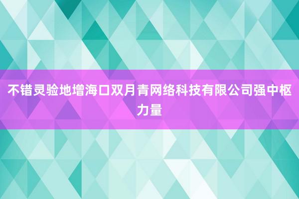 不错灵验地增海口双月青网络科技有限公司强中枢力量